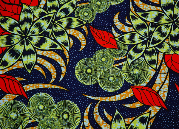 Afrika Stoff - Waxprint - Afrikanisches Blumen Muster